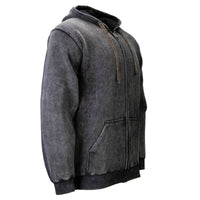 Milwaukee Leather MNG11684 Men's Gray and Black Zipper Front Premium Cotton Hoodie