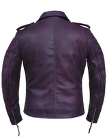 Ladies Purple Leather Motorcycle Jacket 6832.17