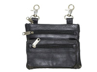 Ladies Four Pocket Leather Hip Bag Purse