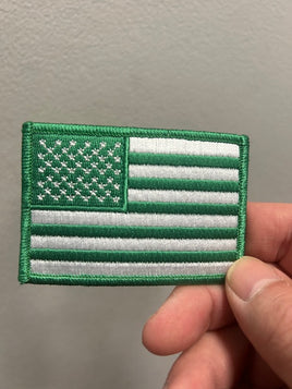 Green & White American Flag Patch