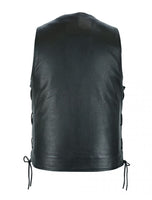 Men's Leather Vest with Carry Concealed Pockets