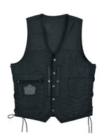 Men's Leather Vest with Carry Concealed Pockets