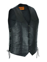 Men's Leather Vest with Carry Concealed Pockets