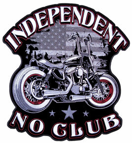 Large Independent No Club American Patch