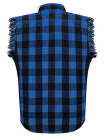 Men's Sleeveless Flannel Shirt Black - Blue