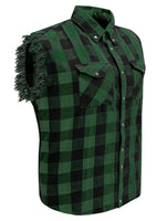 Men's Sleeveless flannel shirt Black - Green