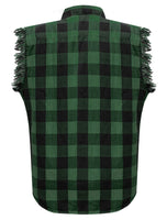 Men's Sleeveless flannel shirt Black - Green