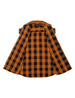 Men's Sleeveless Flannel Shirt Black - Orange