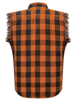 Men's Sleeveless Flannel Shirt Black - Orange