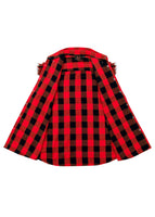 Men's Sleeveless Flannel Shirt Black - Red