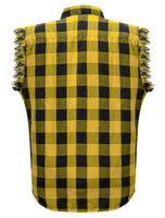 Men's Sleeveless Flannel Shirt Black - Yellow