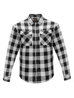 Men's Flannel Shirt Black - White