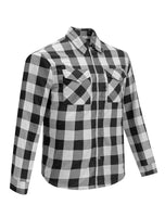 Men's Flannel Shirt Black - White