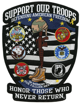 Support Our Troops Fallen Hero Shield Patch