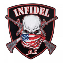 American Infidel Skull and Shield Patch 11.25" X 12.25"