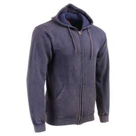 Milwaukee Leather MNG11688 Men's Navy and White Zipper Front Premium Cotton Hoodie