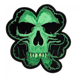 Large Celtic Green Clover Skull Patch